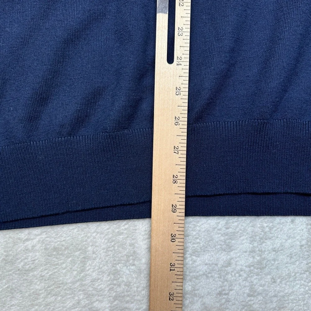 Donald Ross‎ Sportswear Pullover Sweater Mens XL 1/4 Navy Blue Zip Merino Wool